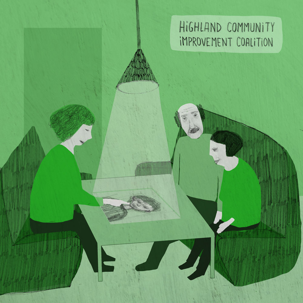 Lisa at work talking with an older couple