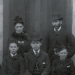 The boys of Cottage 11, Cessnock Home, with Mr & Mrs Embry